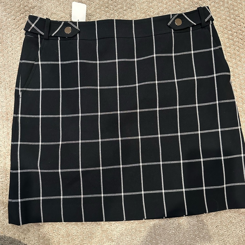Black and White Plaid Women's Skirt